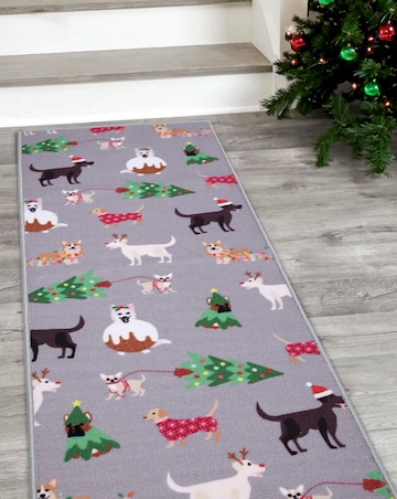 Festive Dogs Washable Runner