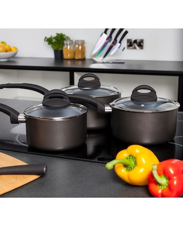 Tower Cerasure 3pc Saucepan Set 16,18,20 CM