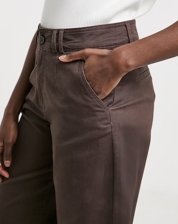 Chocolate Stretch Wide Leg Chino Trouser