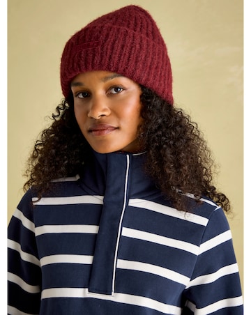 Joules Burham Striped Quarter Zip Funnel Neck Sweatshirt