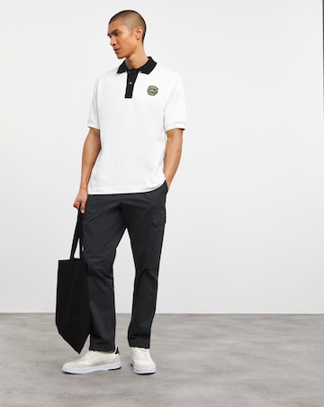 Lacoste White Short Sleeve Badge Polo