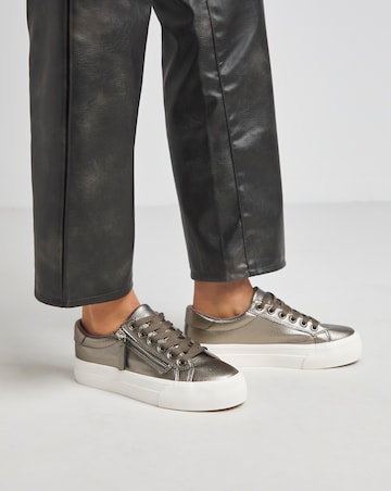 Kate Lace Up Zip Detail Chunky Trainer Extra Wide EEE Fit