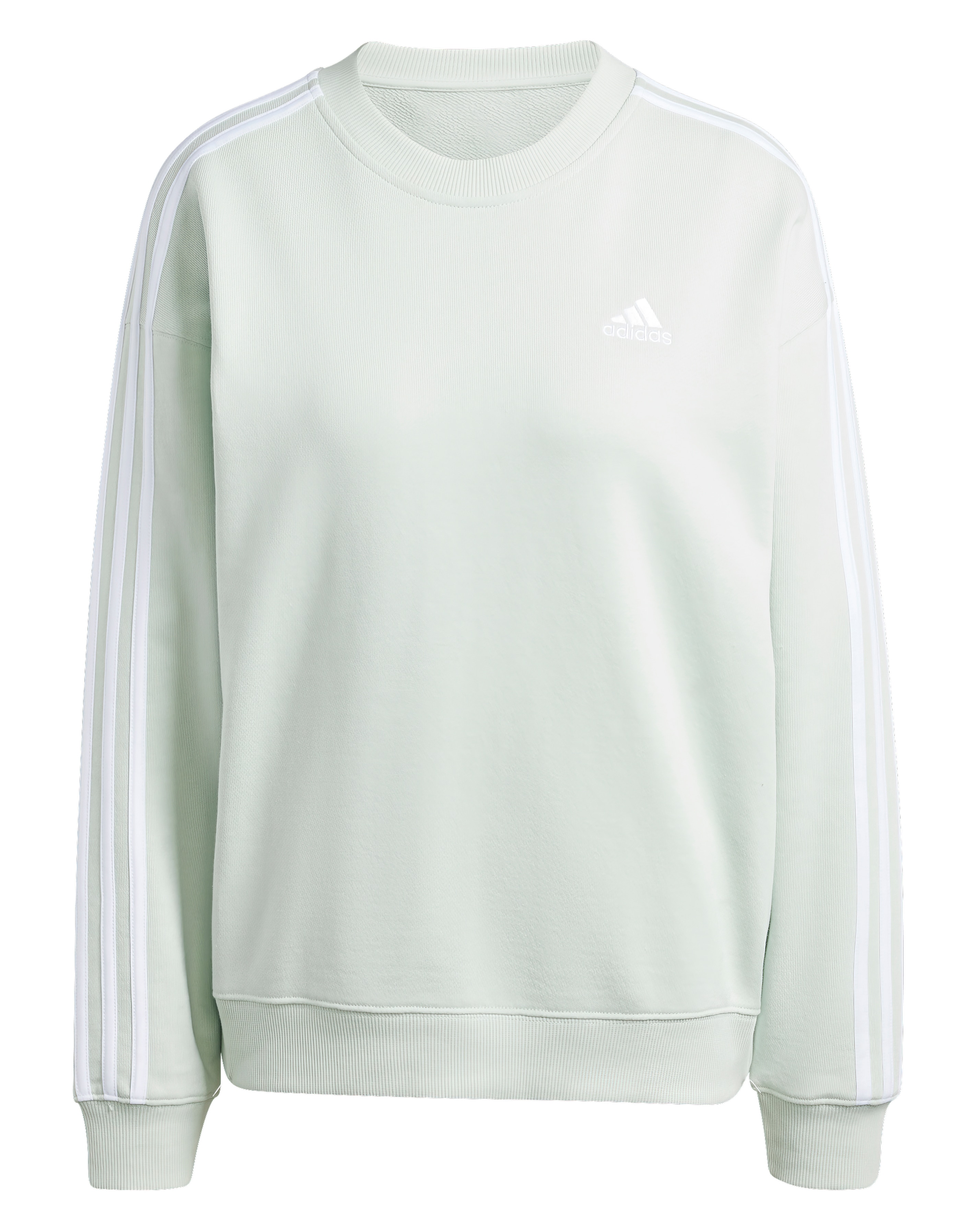 Adidas 3 stripe crew neck sweatshirt on sale