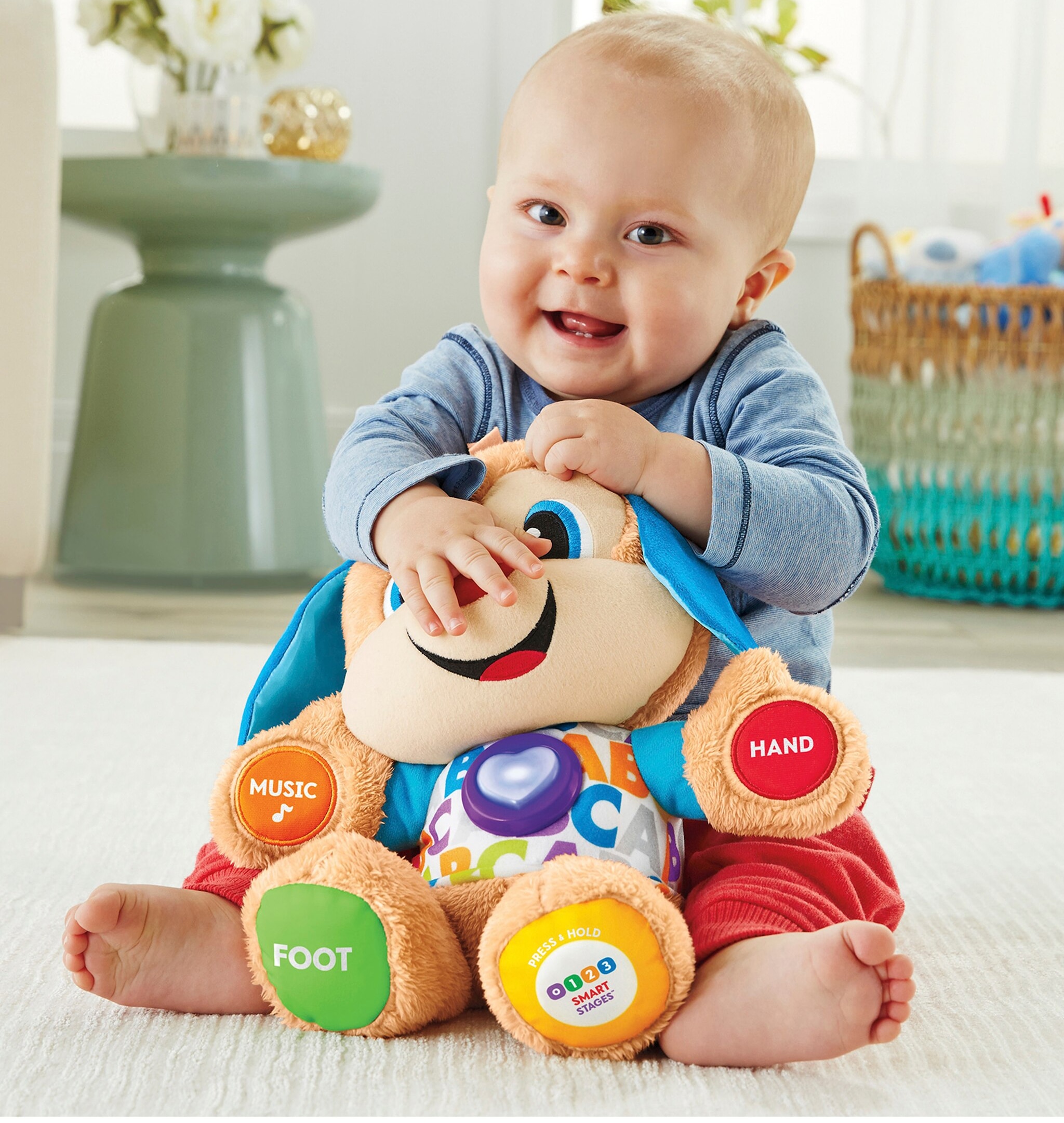 Baby playing with an interactive toy