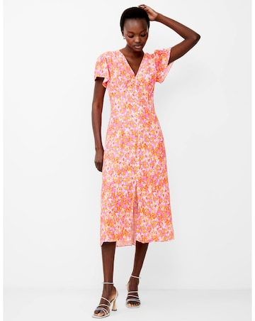 French Connection Cass Delphine V Neck Midi Dress