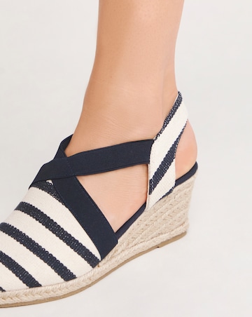 Cassie Crossover Elasticated Espadrille Sandals Extra Wide EEE Fit