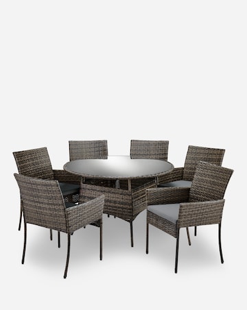 Cadiz Rattan 6 Seater Circular Rattan Dining Set