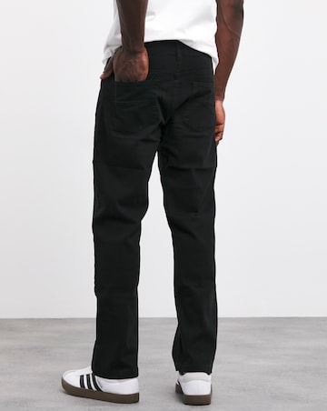 Black Loose Fit Stretch Gaberdine Jeans