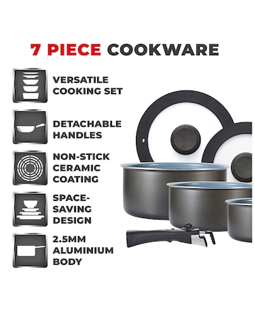 Tower 7 Piece Cookware Set 16,18,20 CM