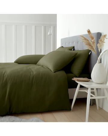 Catherine Lansfield Brushed Cotton Duvet Set - Olive