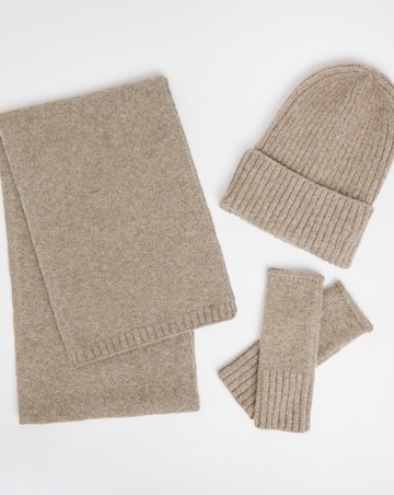 Anthology Wool Mix Scarf, Hat & Handwarmer Gift Set Box