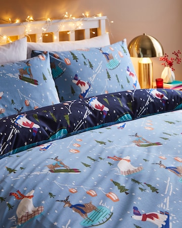 Festive Animals Ski Season Duvet Cover Set