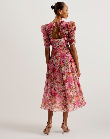 Ted Baker Botani Puff Sleeve Midi Dress