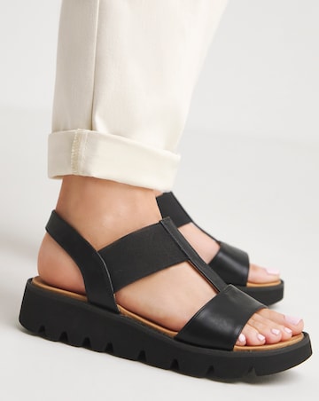 Heavenly Feet Ritz T Bar Elasticated Sandals Wide Fit