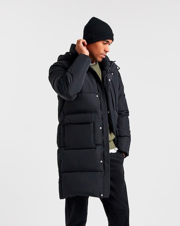 Black Longline Padded Coat