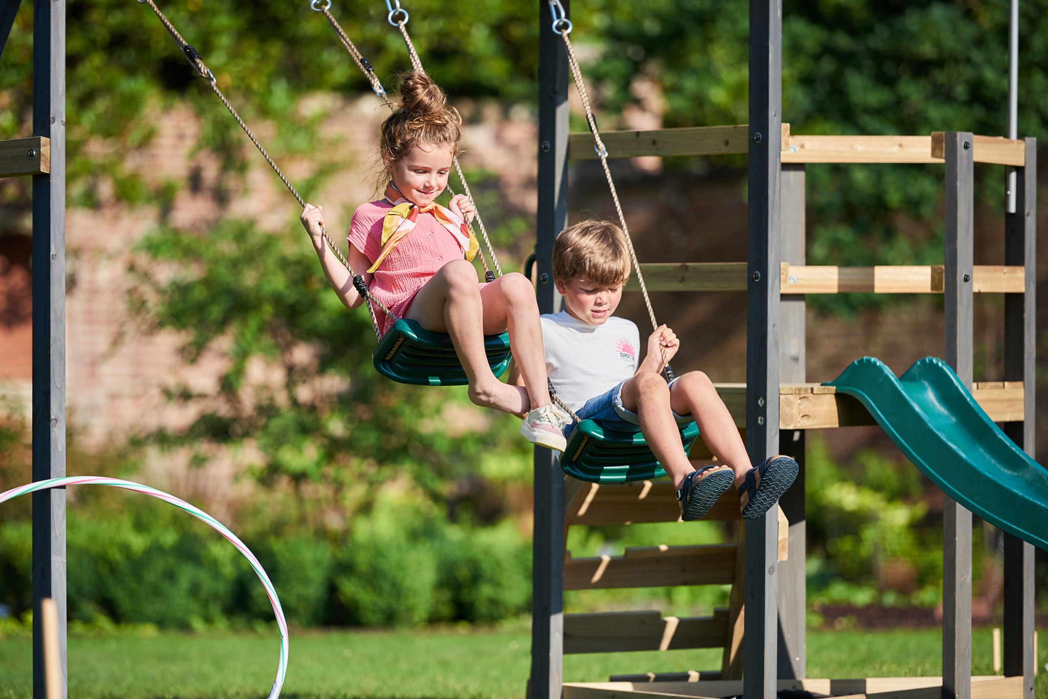 Children on a swing