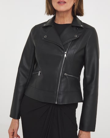 Black Faux Leather Biker Jacket