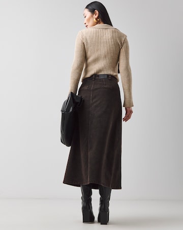 Chocolate Wash Pocket Front Skirt