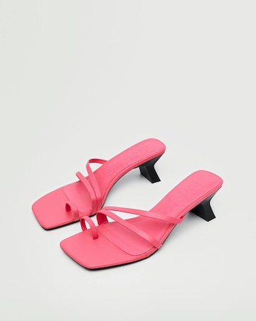 Mango Two Leather Mule Sandals