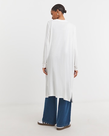 Ivory Longline Pocket Cardigan