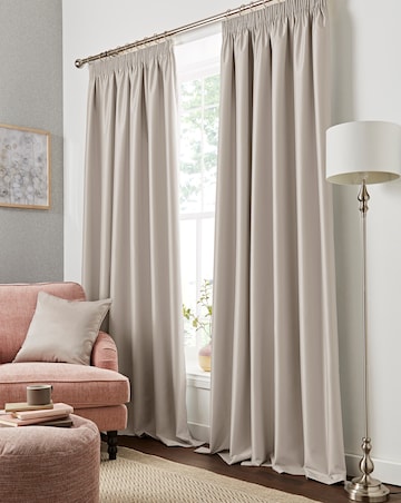 Faux Silk Pencil Pleat Blackout Curtains