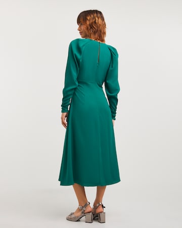 Joanna Hope Peacock Embellished Midi Dress