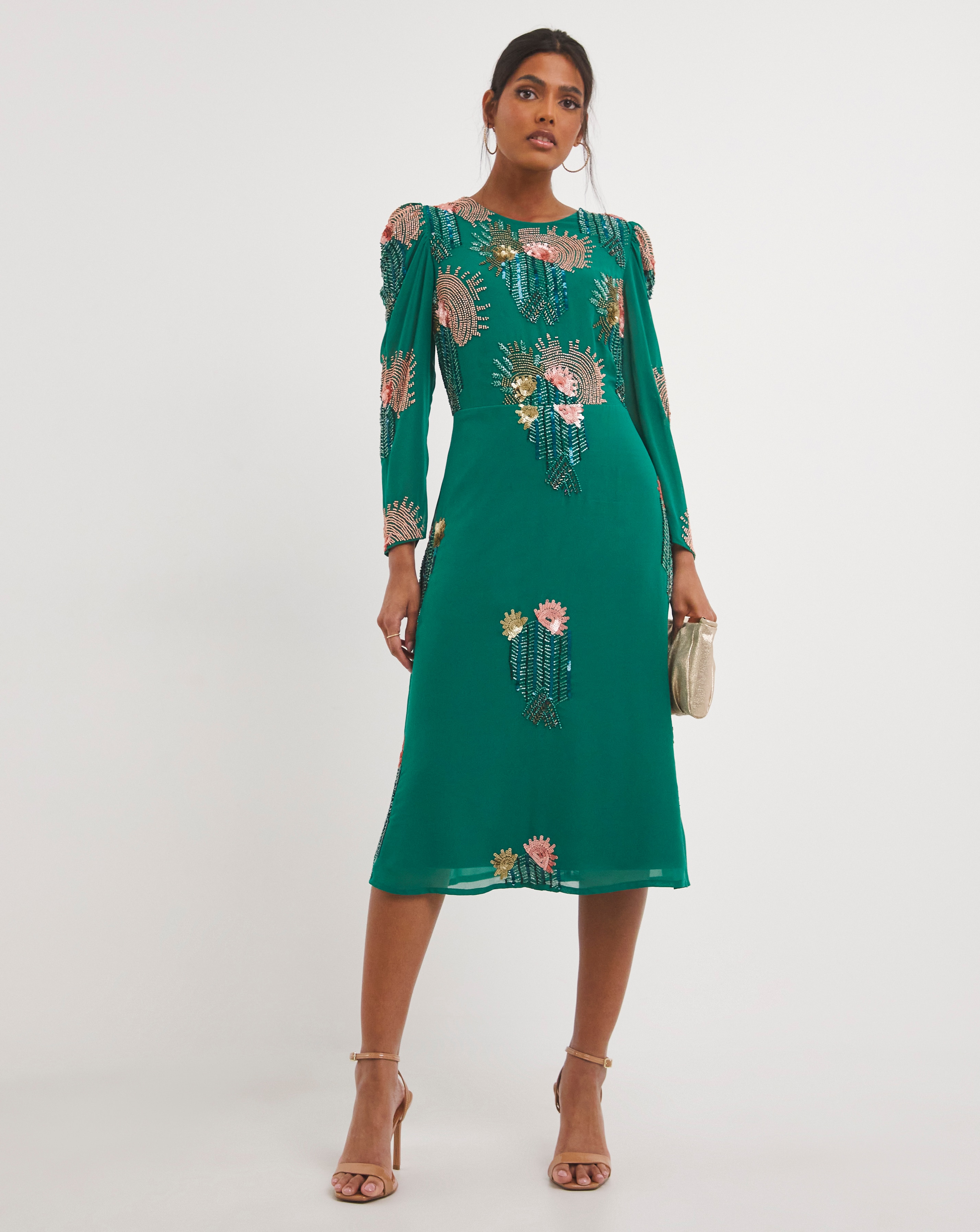 Joanna hope embellished midi dress best sale