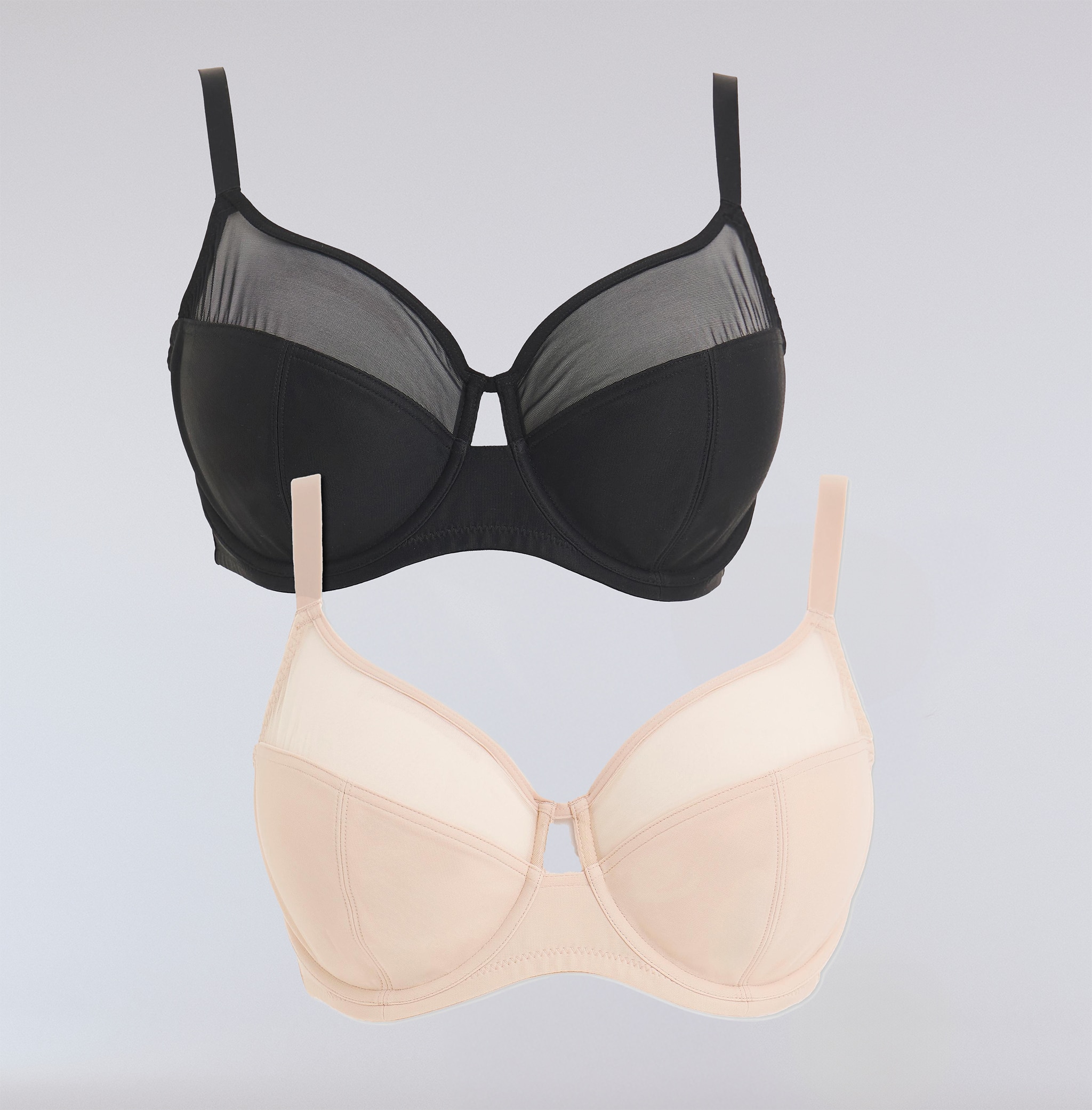 Black and blush coloured 2 pack of bras