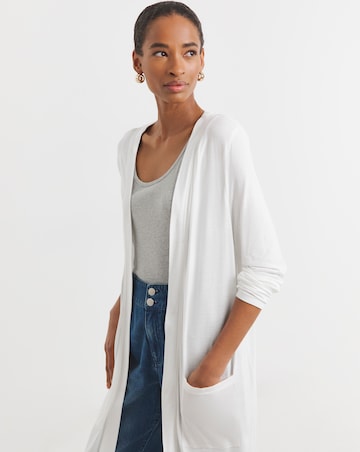 Ivory Longline Pocket Cardigan