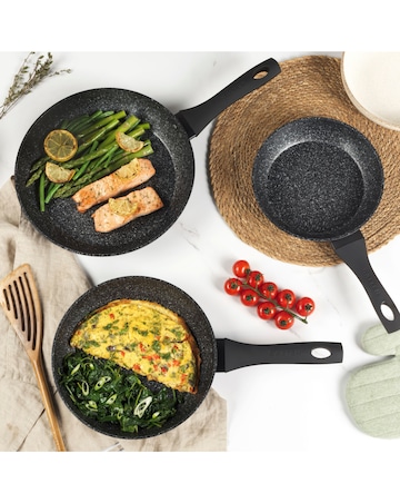 Salter Megastone 3 Piece Fry Pan Set 20,24,28 CM