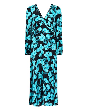 Ro&Zo Floral V Neck Midi Dress