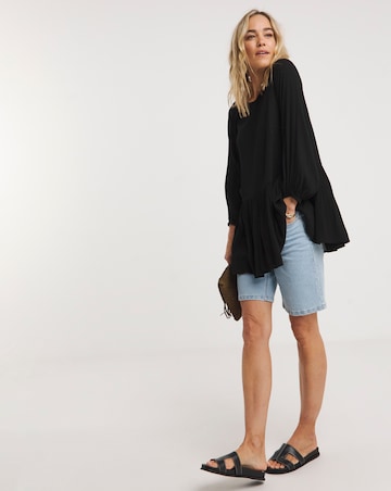 Crinkle Oversized Raglan Smock Top