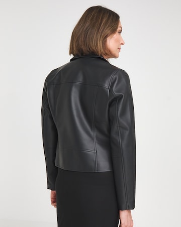 Black Faux Leather Biker Jacket