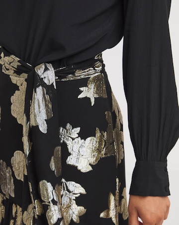 Jo by Joanna Hope Foil Lurex Midi Skirt