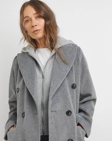 Grey Hybrid Hooded Coat