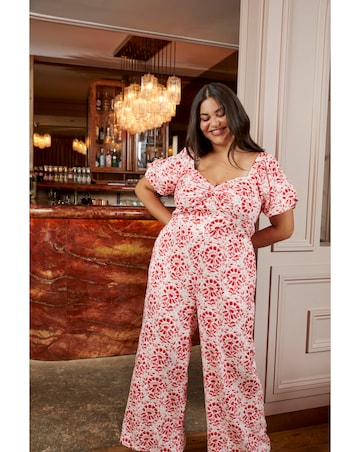 FatFace Rose Floral Tile Jumpsuit