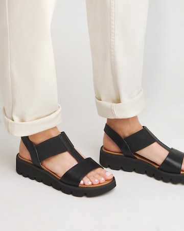 Heavenly Feet Ritz T Bar Elasticated Sandals Wide Fit