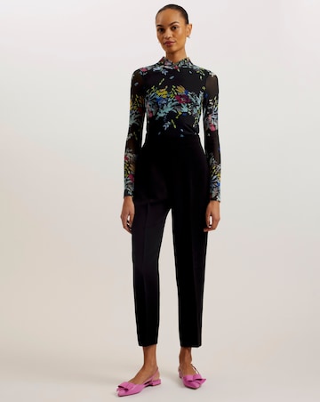 Ted Baker Printed Mesh Top With Sheer Back