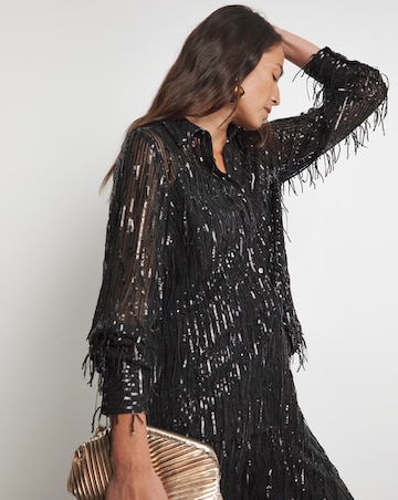 Joanna Hope Sequin Tassle Shirt