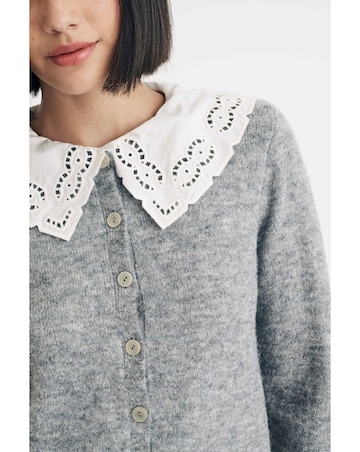 Nobody's Child Broderie Collar Cardigan