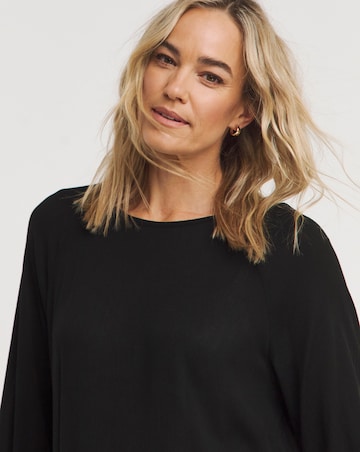 Crinkle Oversized Raglan Smock Top