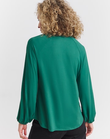 Button Trim Long Sleeve Top