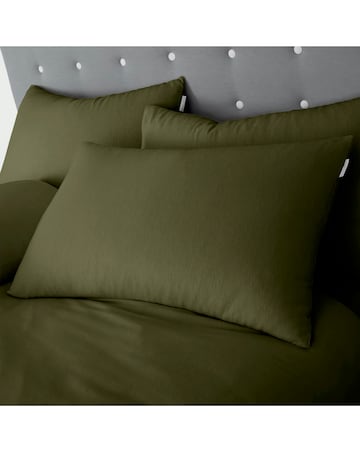 Catherine Lansfield Brushed Cotton Duvet Set - Olive