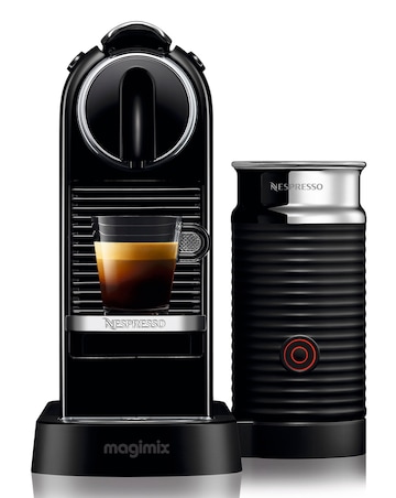 Nespresso 11317 CitiZ Black Capsule Coffee Machine with Aeroccino by Magimix