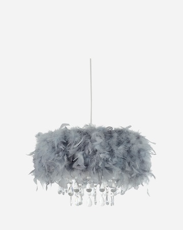 Feather Pendant Shade with Acrylic Drops