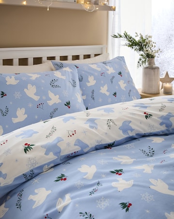 Peaceful Festive Doves Duvet Cover Set