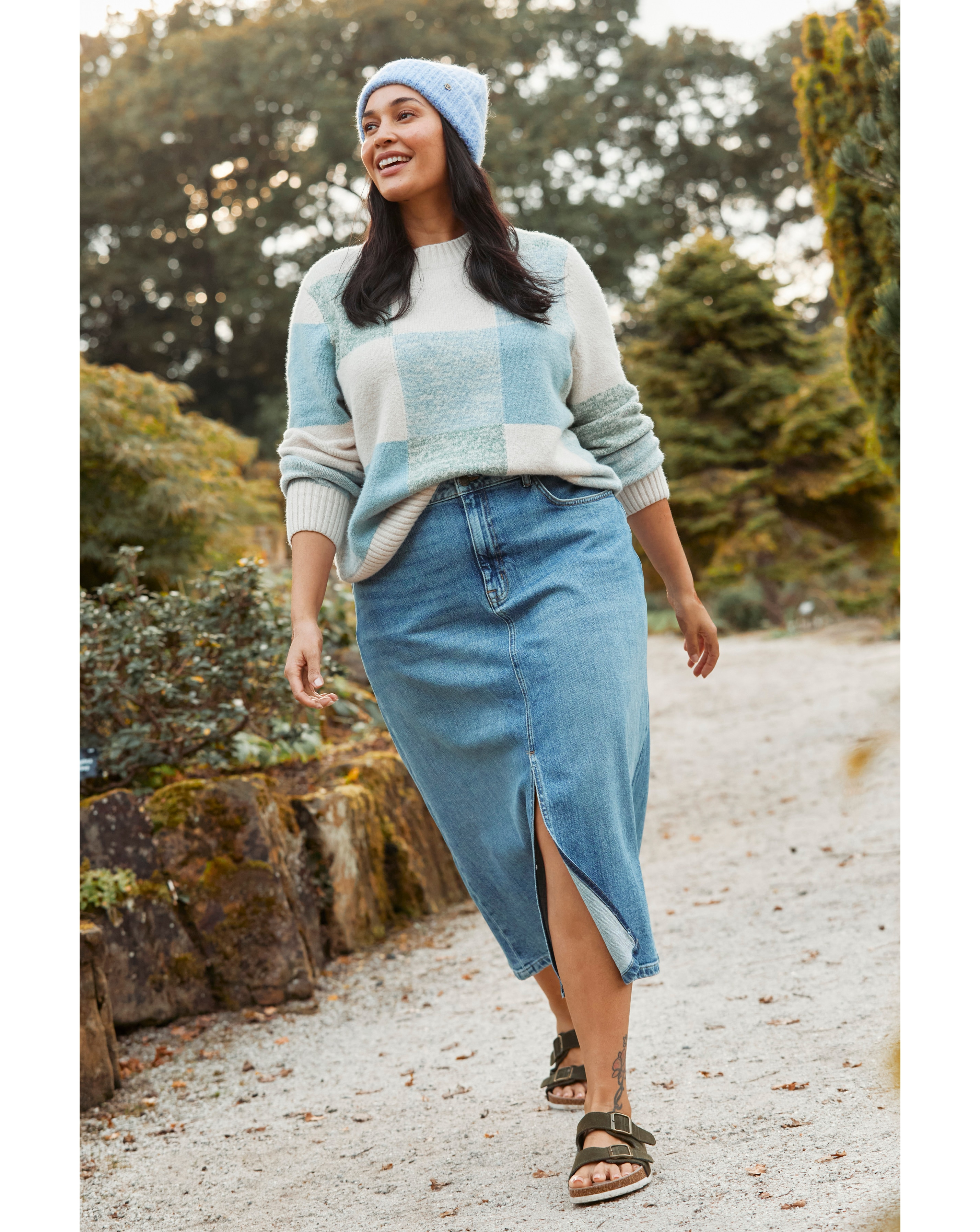 FatFace Carla Denim Midi Skirt JD Williams