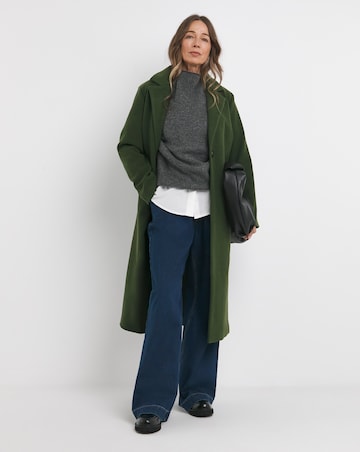 Olive Lined Longline Coat