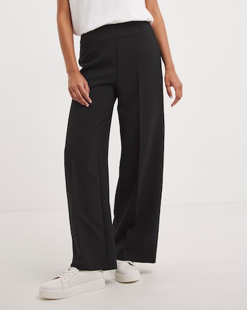 Black Crepe Wide Leg Trousers