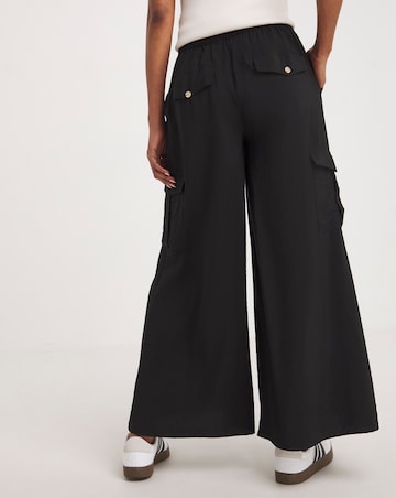 Black Cargo Palazzo Trousers